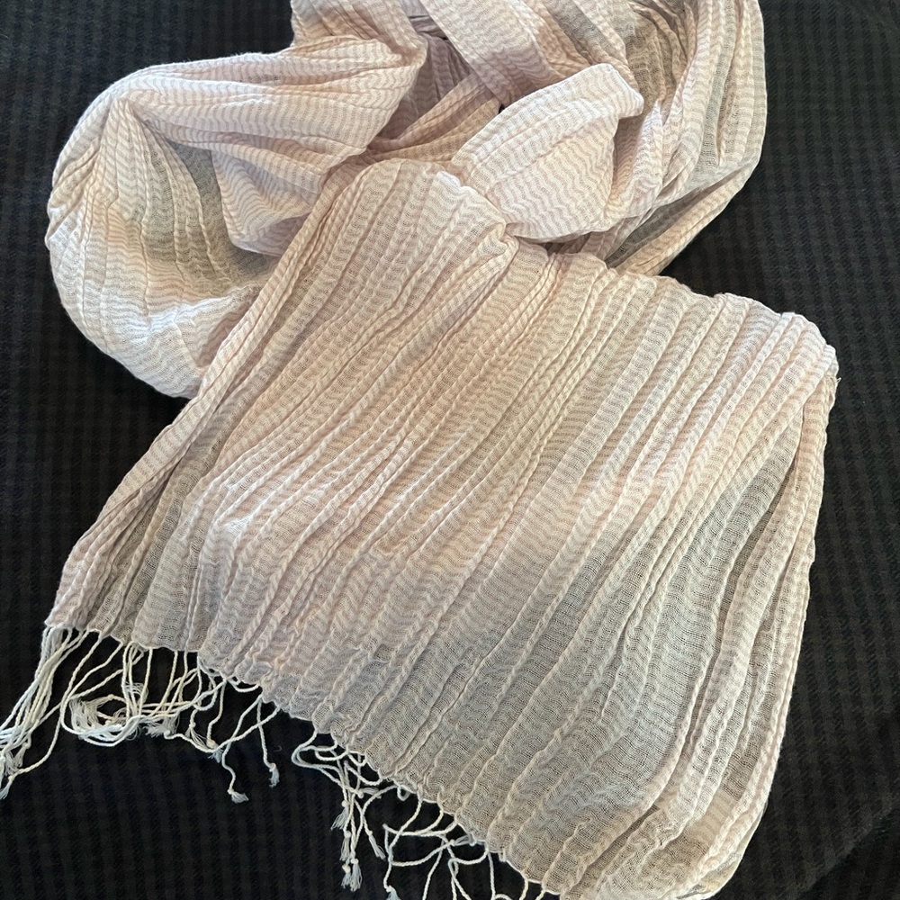 lovely pale pink scarf.